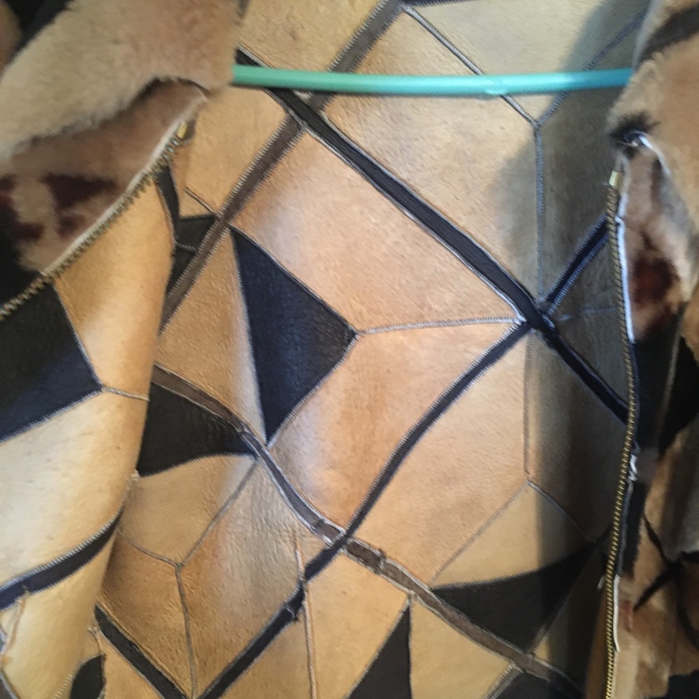 Leopard Printed Shearling Leather Jacket - image 4